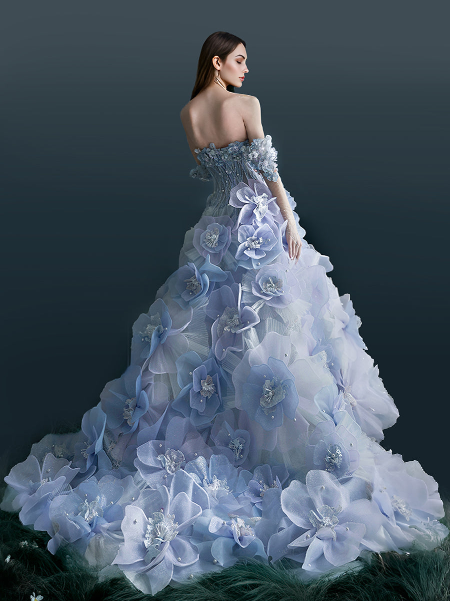 Custom Made Luxury Crystal Handmade Flowers Dress Beading Women Princess Wedding Birthday Party Pageant Gown 22W / Picture Color Custom Made Luxury Crystal Handmade Flowers Dress Beading Women Princess Wedding Birthday Party Pageant Gown 22W / Picture Color