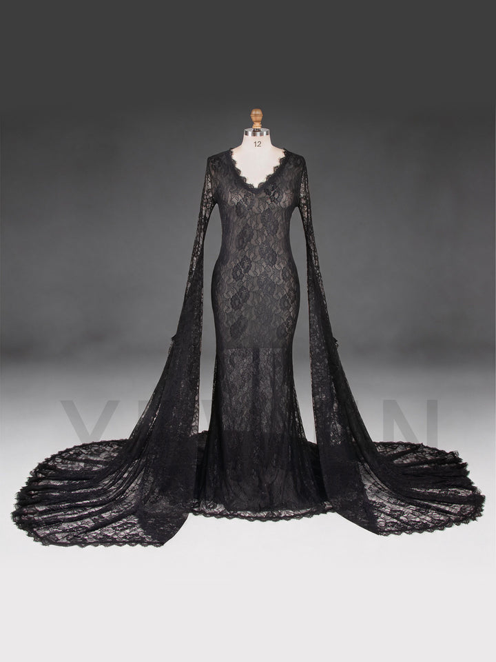 Lace Maternity Dress for Photoshoot Elegant Pregnancy Dress Spring Summer Maternity Gown