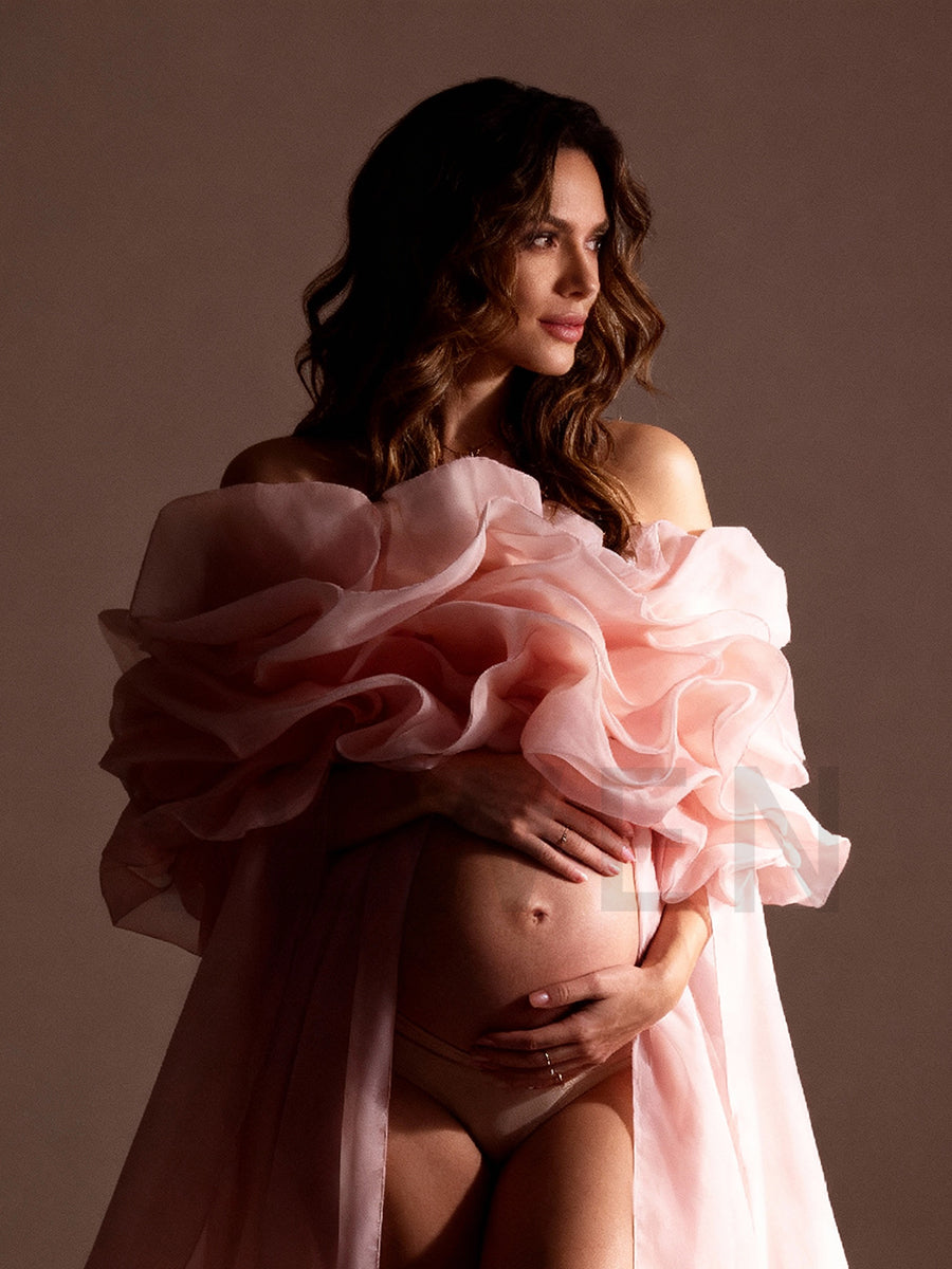 Elegant Organza Maternity Cape Photoshoot Pregnant Photoshoot Coat