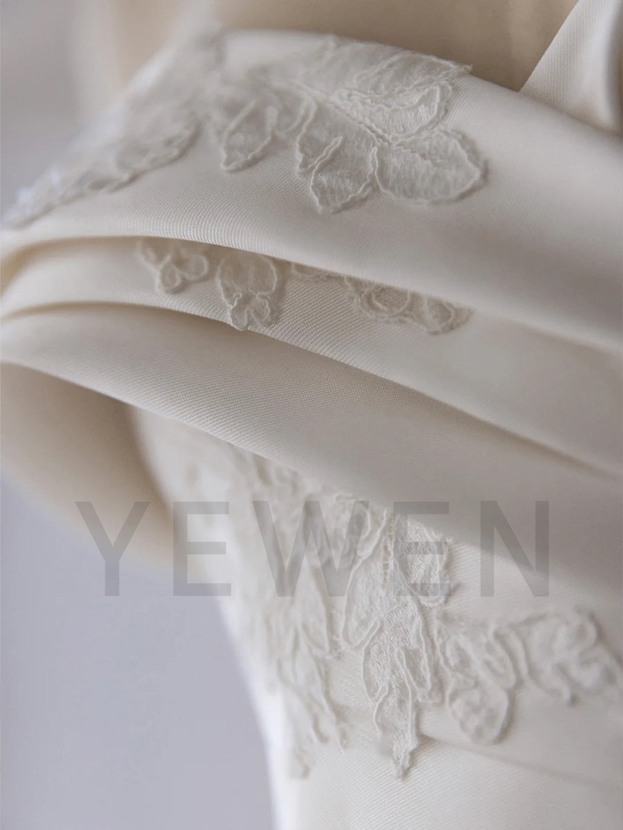 High Quality Satin Wedding Dresses Ruched Pleated Bridal Dress