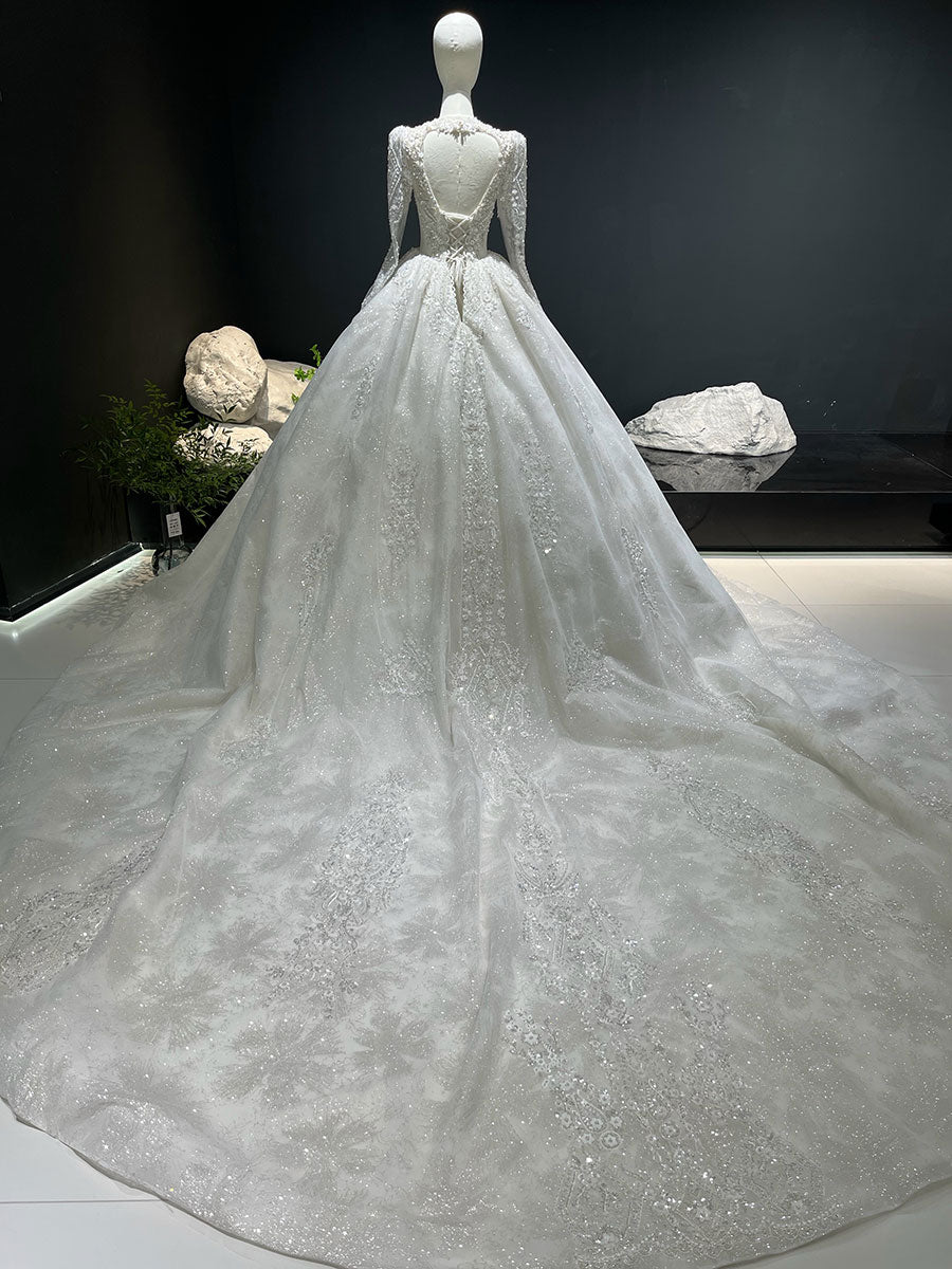 Luxury Off Shoulder Wedding Dress Big 2 Meter Long Train Retro Court Bridal Wedding Gown YW0844 Luxury Off Shoulder Wedding Dress Big 2 Meter Long Train Retro Court Bridal Wedding Gown YW0844