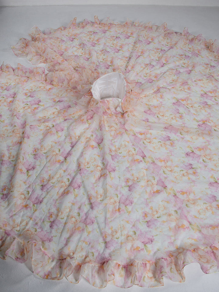 High Side Leg Split Ruffles Formal Gown Woman Party Dress Photography Photo Shoot Dress Props Lace up Back YW231044