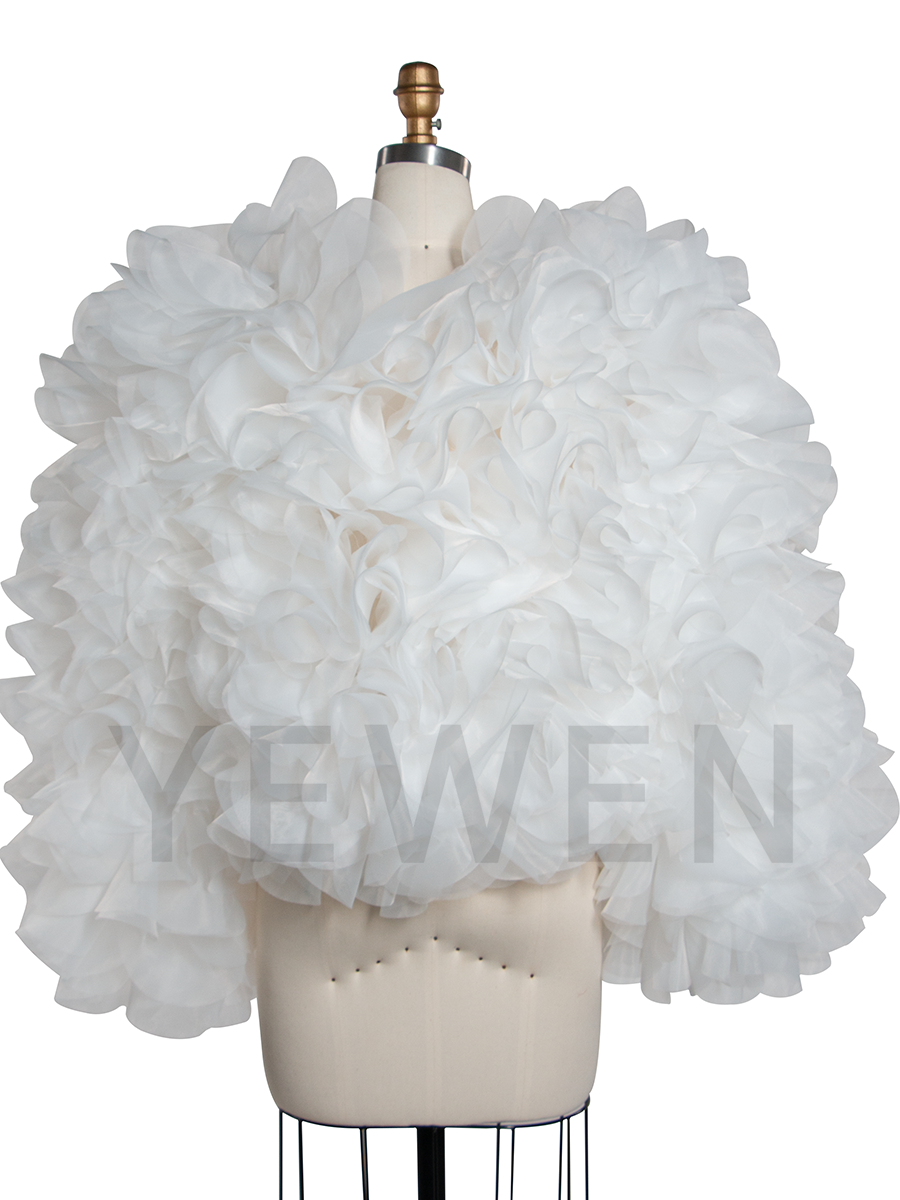 Fashion White Organza Women Jacket Photography Maternity Blouse Outerfit YW251050