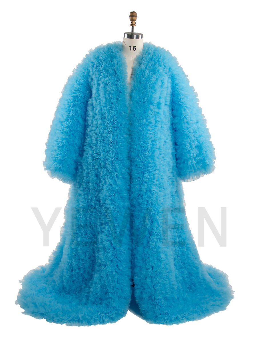 Tulle Ruffles Coat Maternity Photo Shooting Cape Outfit Photo Shoot Robe YW231111