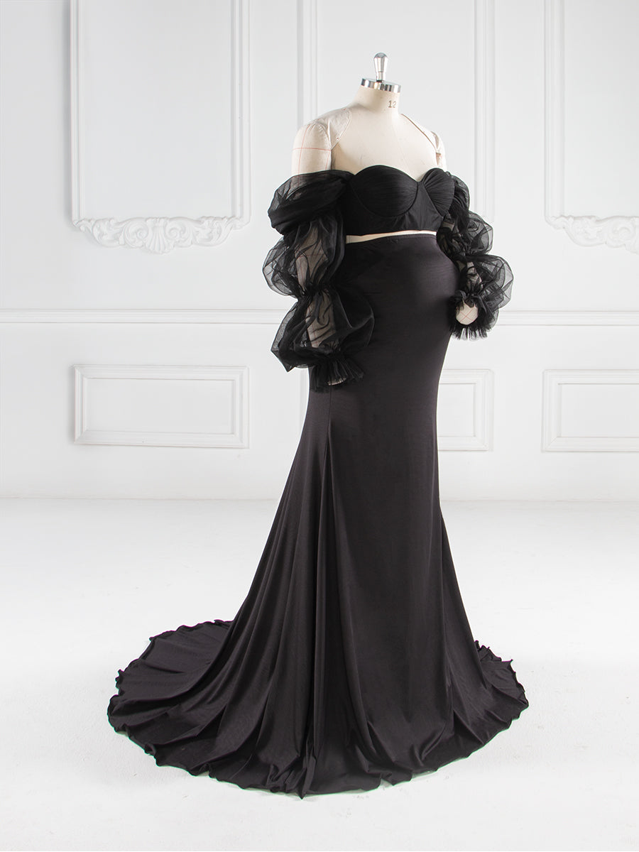 black sheer maternity dress Maternity Dress Black Lace Gradient Mesh Top Patchwork Skirt Maxi Gown for Pregnant Women from Dhgate Maternity Dresses