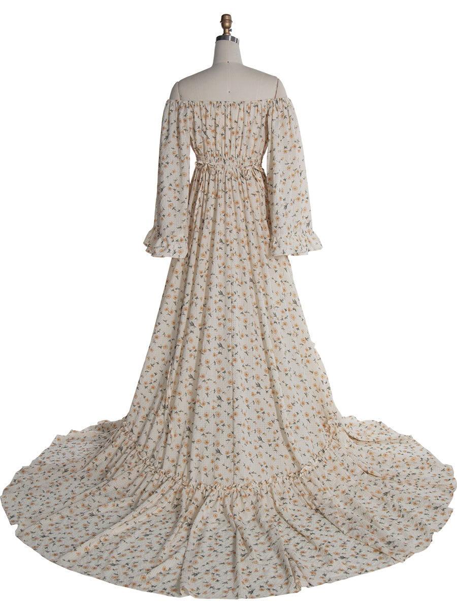 Big Flar Sleeves Boho Maxi Dress Beach Rustic Floor Length Dress Bohemian Photo Shoot Props YW240030 yewendress Big Flar Sleeves Boho Maxi Dress Beach Rustic Floor Length Dress Bohemian Photo Shoot Props YW240030 yewendress