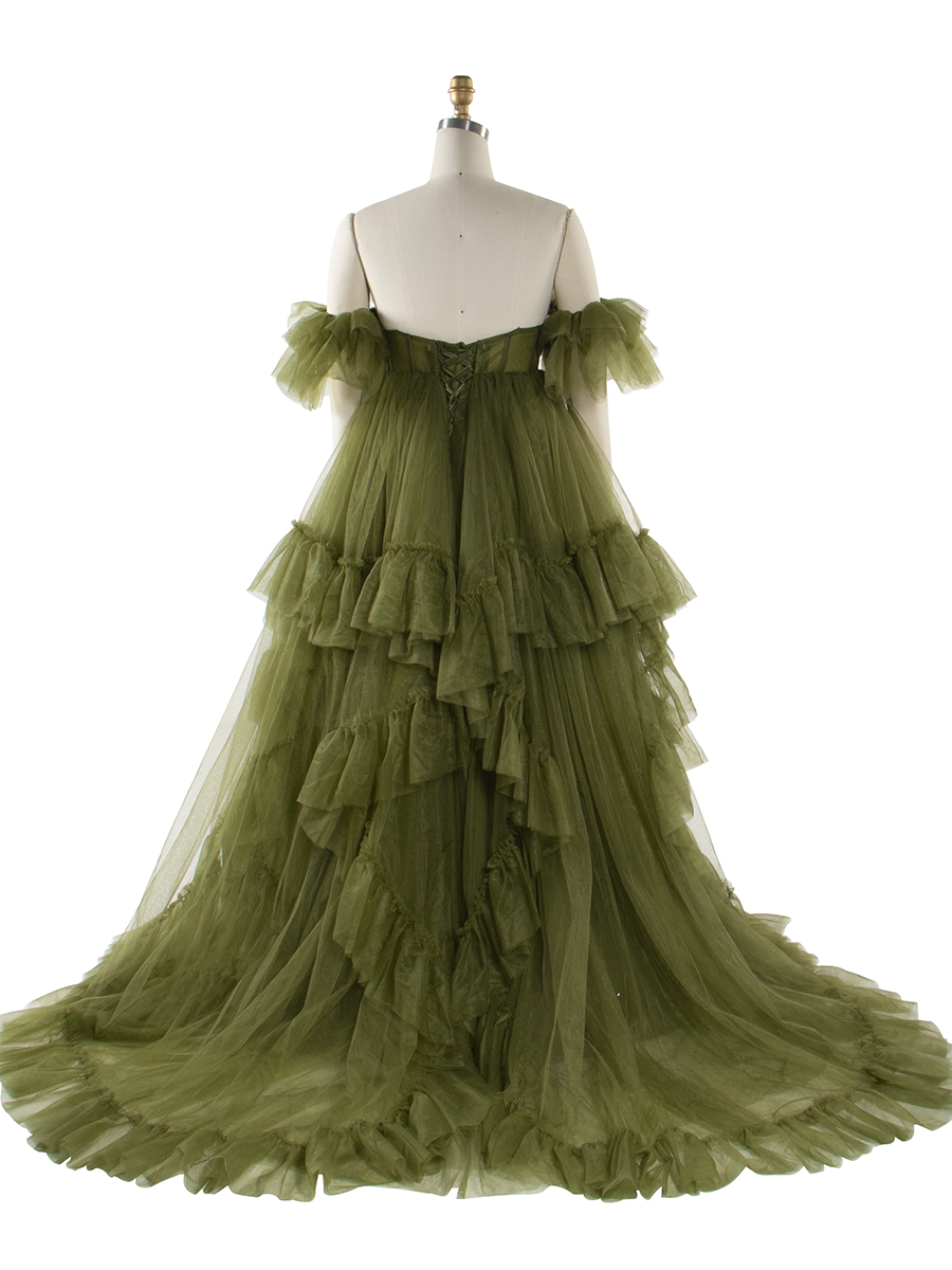 Ruffles Tulle Maternity Photoshoot Dress High Waist Maternity Dress for Baby Shower YW231011