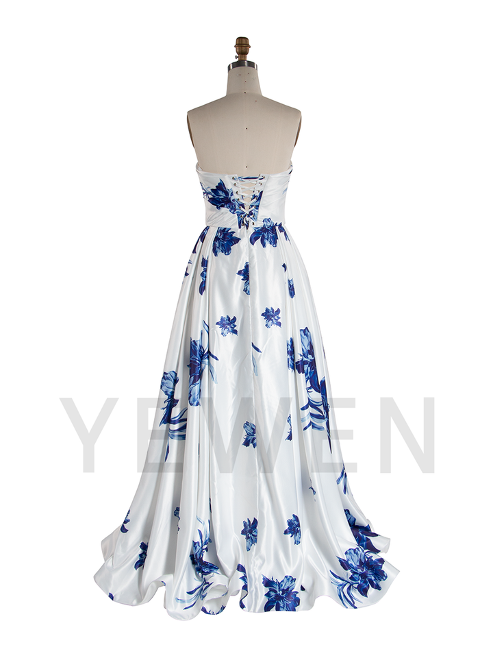 Strapless Floral Gown Garden Party Dress Special Occasion Dresses YW250082
