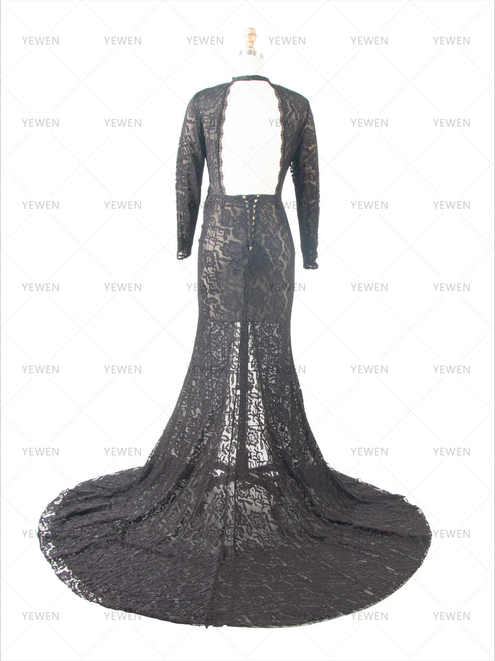 Summer Black Lace Maternity Dress for Photo Shoot Pregnancy Baby Shower Dress YW260264