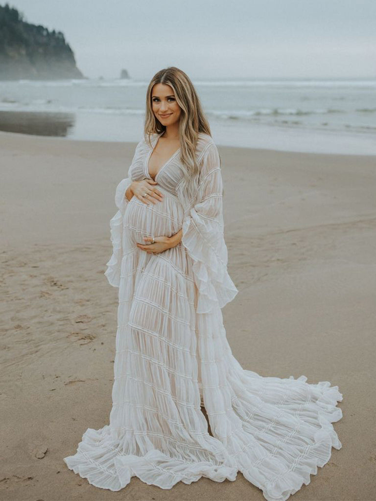 Boho Maternity Photoshoot Dress 2 Piece Set
