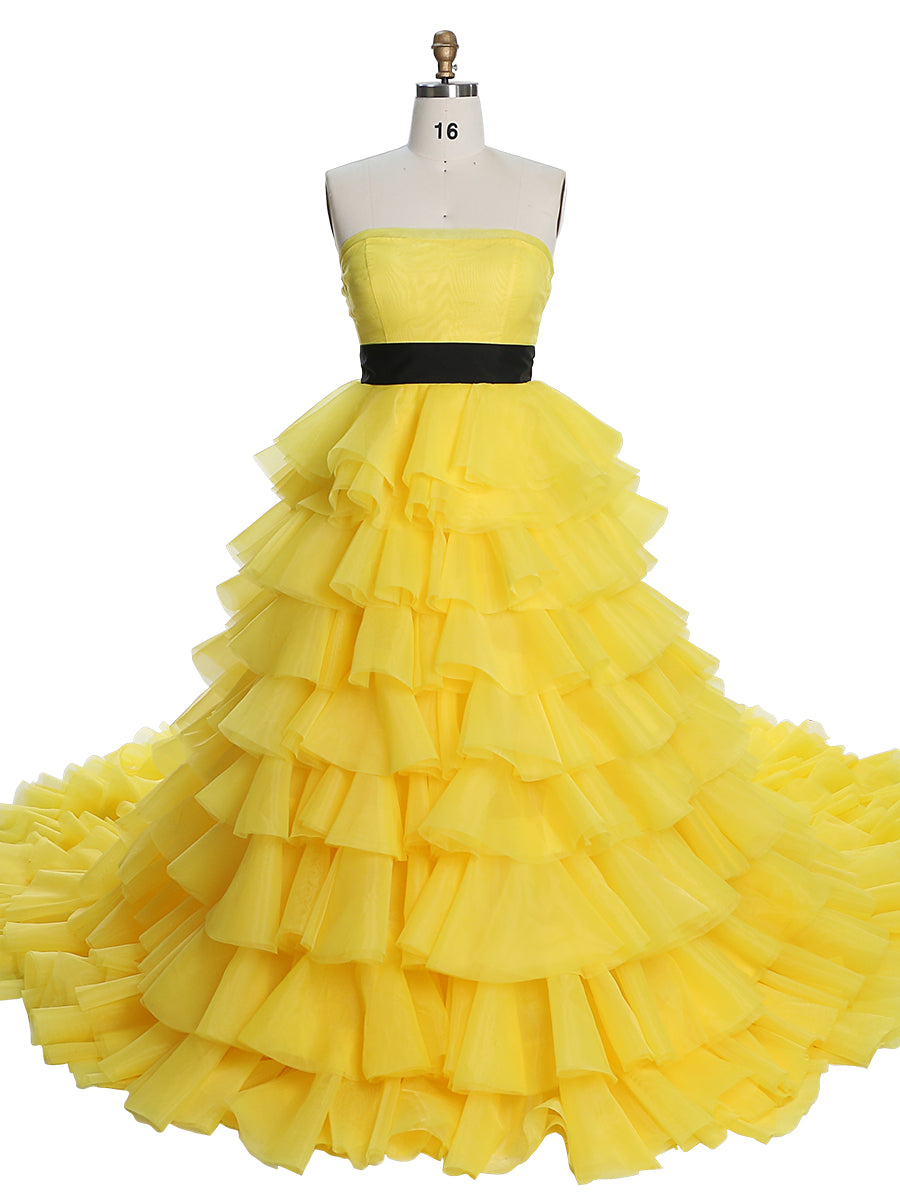 Layers Soft Organza Long Train Colors Wedding Dress Birdal Gowns Photoshoot Dress YEWEN YW230426 yewendress Layers Soft Organza Long Train Colors Wedding Dress Birdal Gowns Photoshoot Dress YEWEN YW230426 yewendress