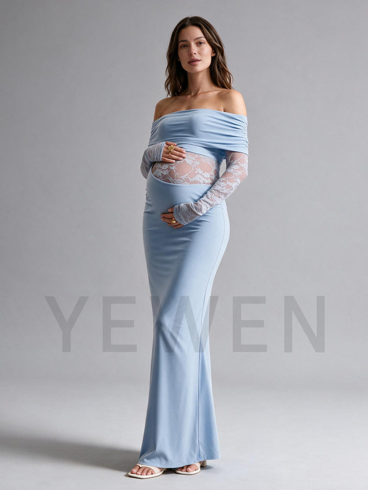 Jersey Lace Maternity Dress for Baby Shower