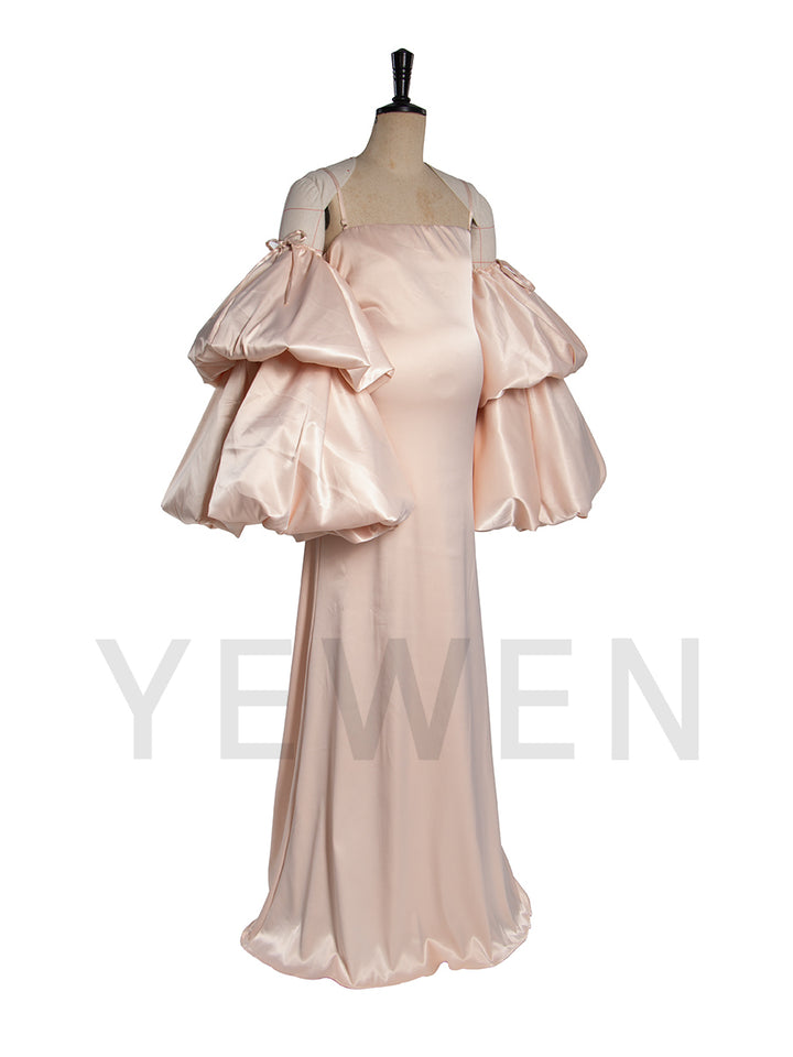 Custom Maternity Photoshoot Dress Oversized Puff Sleeve Pretty Maxi Pregnancy Dress for Women YW250065