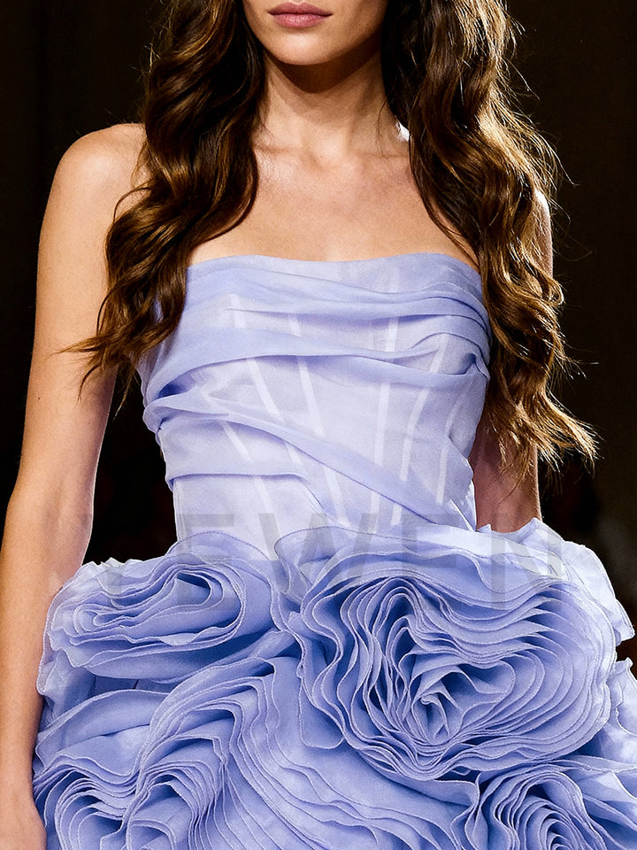 Handmade Mini Strapless Corset Purple Prom Dress Birthday Dress