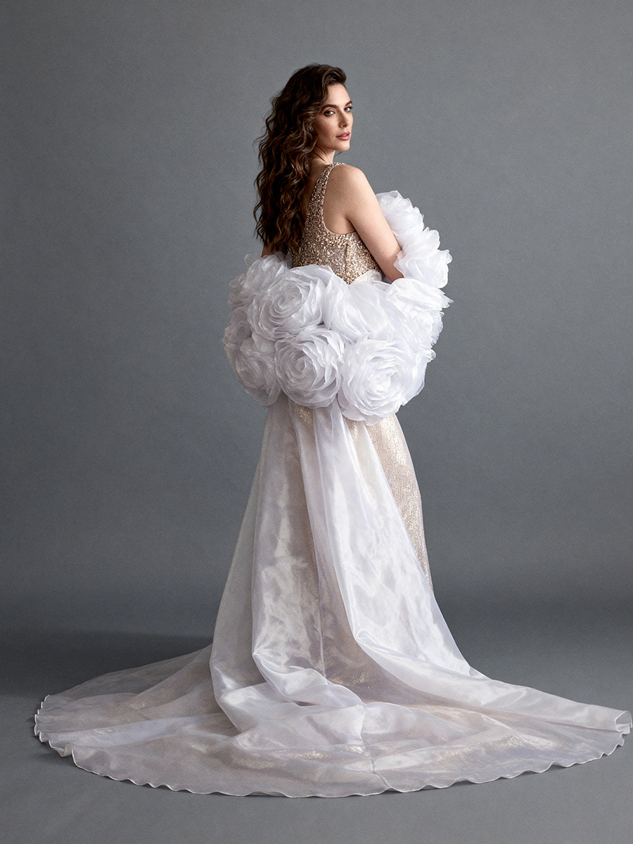 White Organza Cape Detachable Wedding Cape Romantic Lightweight Bridal Accessory