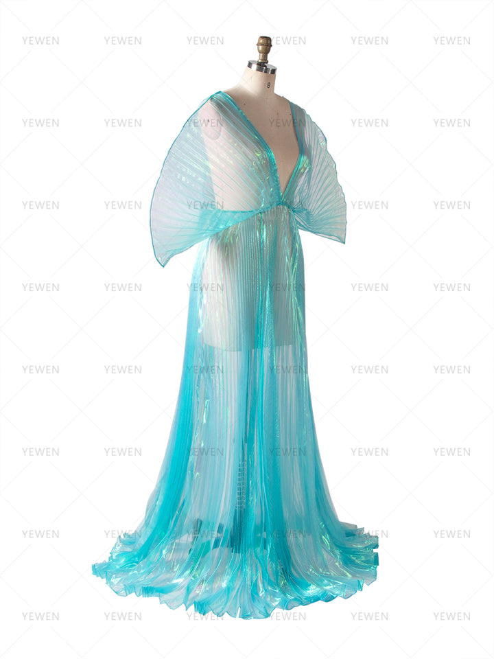 Shiny Organza Photoshoot Dress Sexy Off Shoulder Maternity Dress for Photo Shoot YW260278