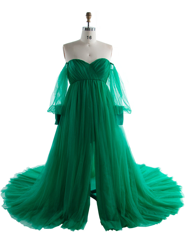 Tulle Off Shoulder Maternity Gowns for Photography Plus Size YW2109