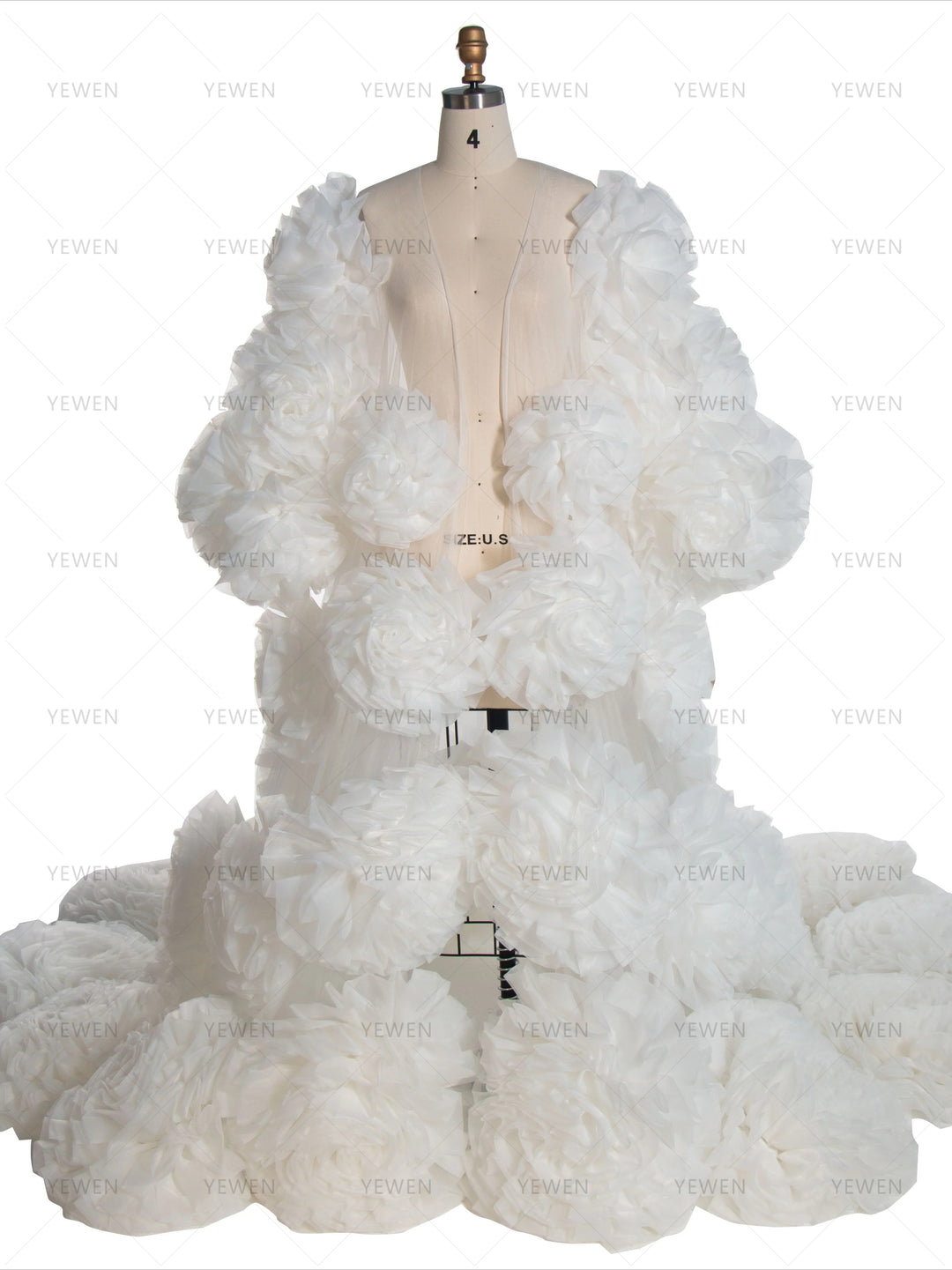 Handmade Flower Cape with Lining Dress Photo Shoot Outfit Wedding Cape YW240005