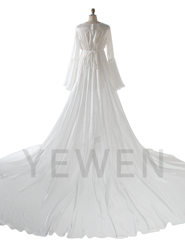 Bell Sleeves Maternity Dress Photoshoot Pregnancy Gown for Baby Shower YW251054