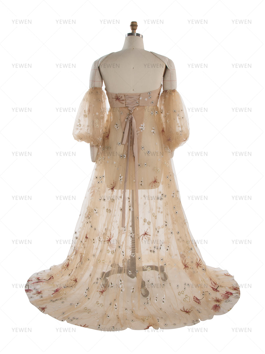 Boho Floral Lace Maternity Dress for Photo Shoot Pregnancy Photoshoot Dress YW260224