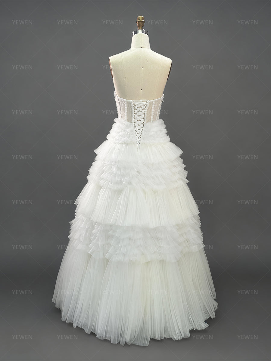 Princess Corset Ruffled Tulle Ball Gown Special Event Dress YW250256