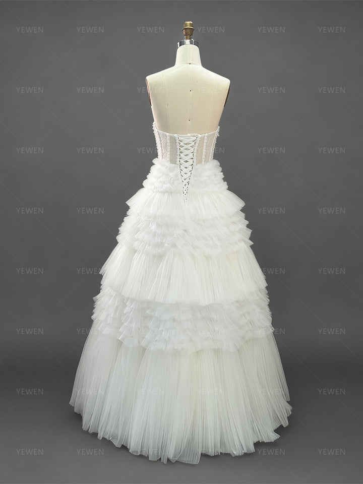 Princess Corset Ruffled Tulle Ball Gown Special Event Dress YW250256