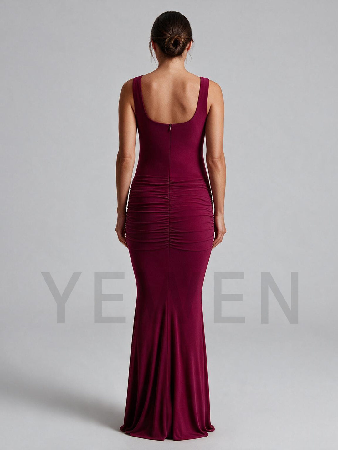 Square Neck Sleeveless Twist Waist Maternity Dress for Baby Shower