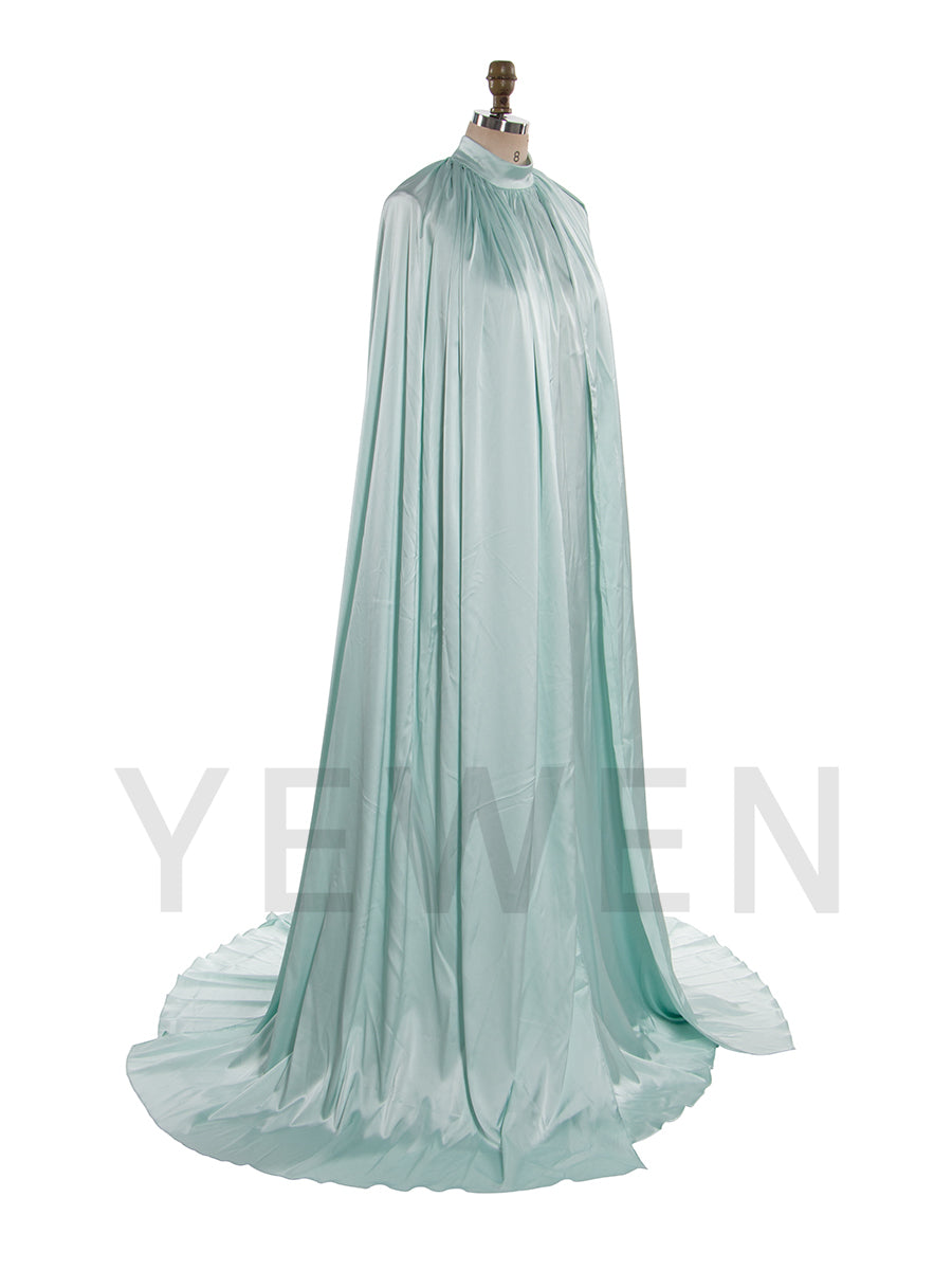 Simple Maternity Cape Flowing Gown Maternity Photoshoot Dress with Two Side Slit YW250043