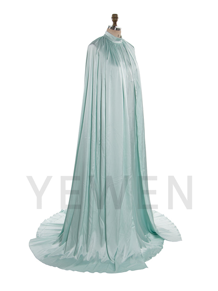 Simple Maternity Cape Flowing Gown Maternity Photoshoot Dress with Two Side Slit YW250043