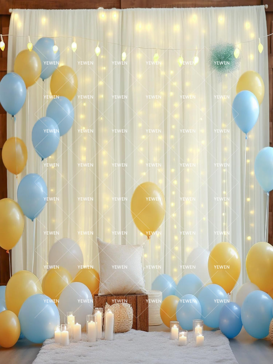 Mesh Outdoor Wedding Gauze Mantle with Light String for Photography Background and Scene Arrangement Backdrops YW2603112D