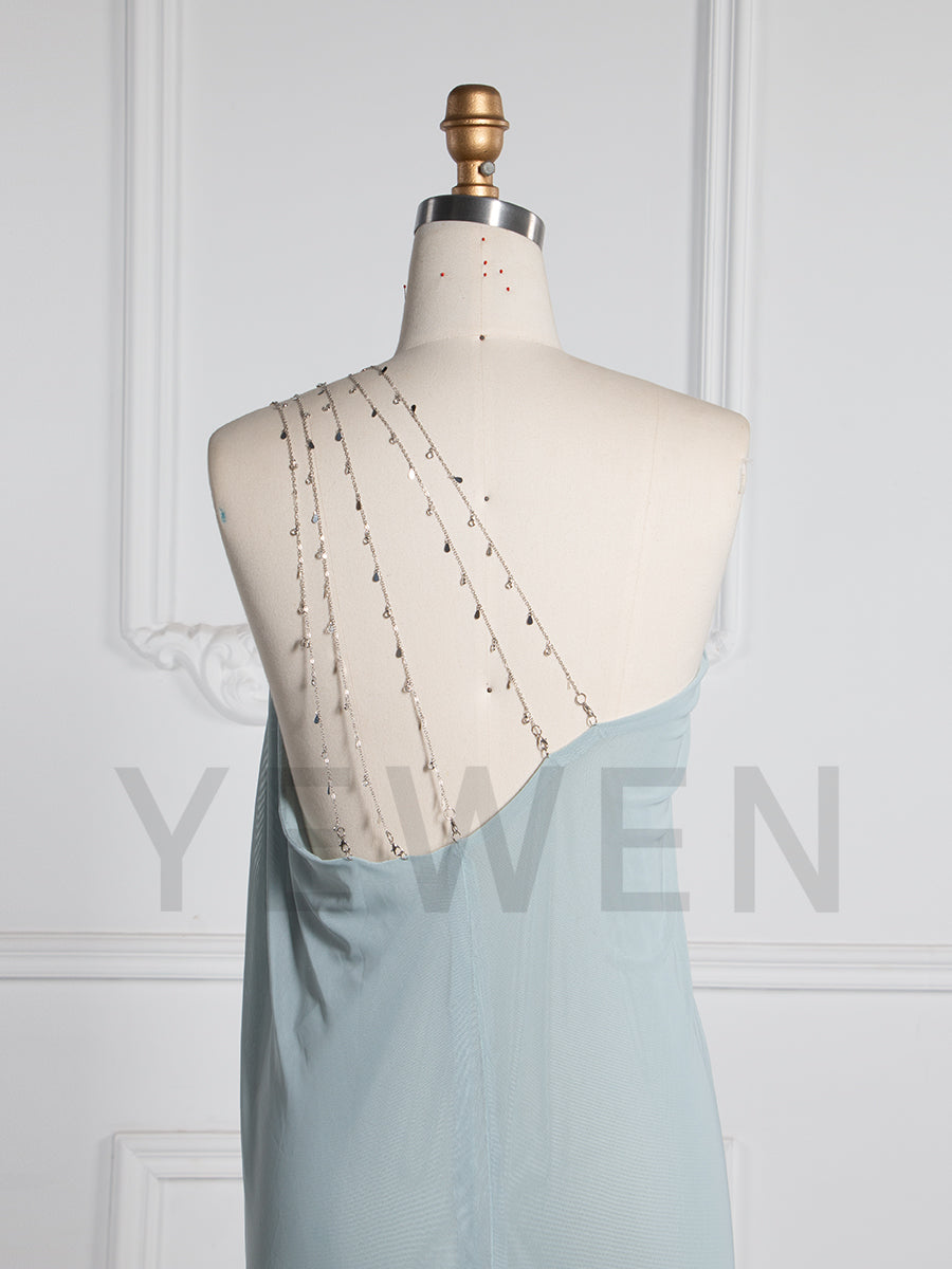 Stretchy Mesh Maternity Dresses for Photoshoot with Chains Straps YW250060