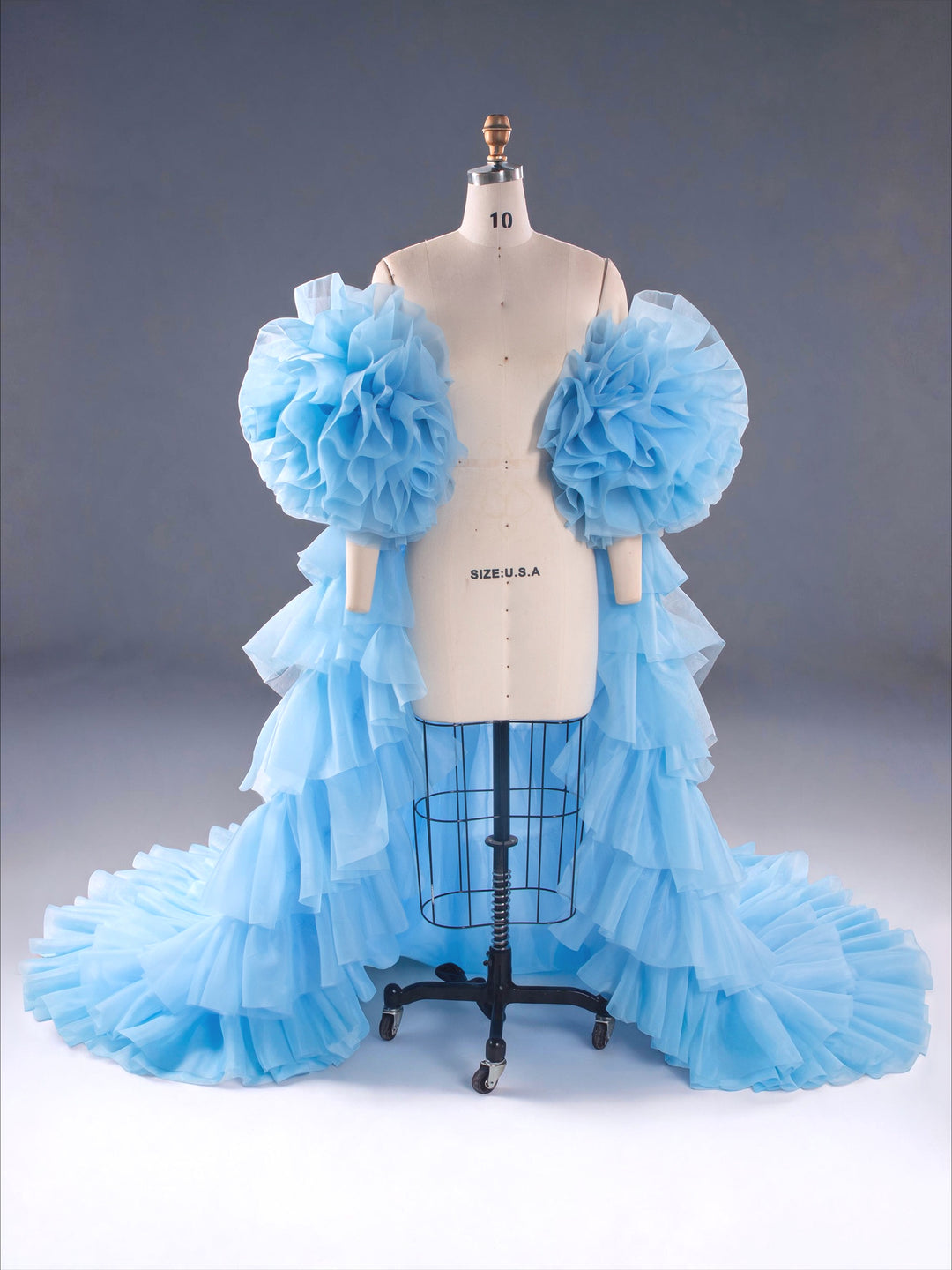 Layer Organza Ruffles Cape Maternity Women Jacket for Photoshoot YW250095