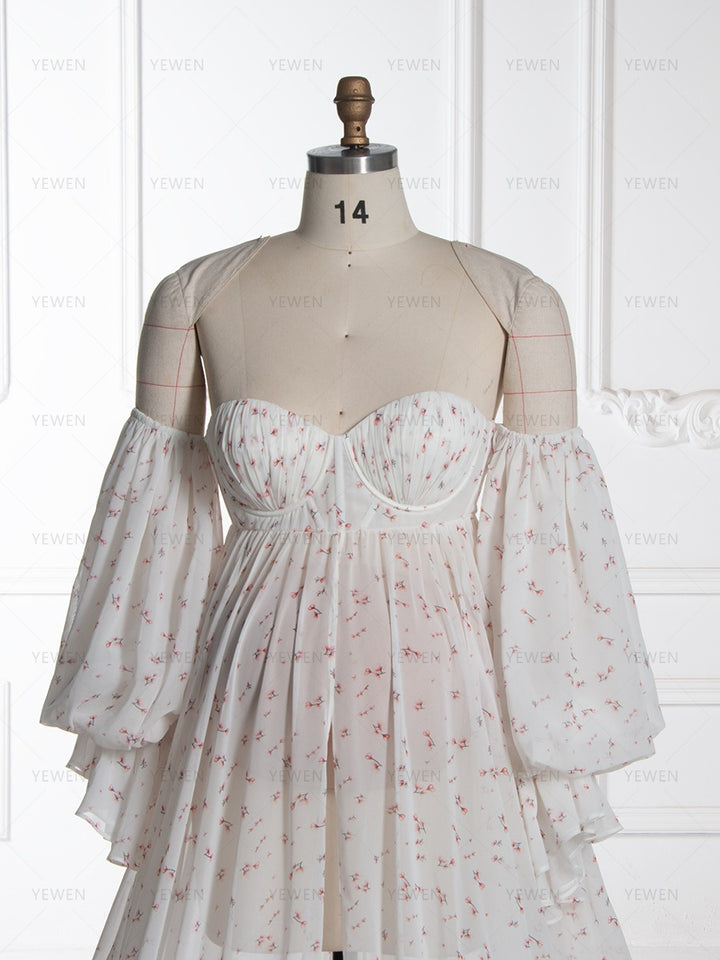 New Printing Chiffon Maternity Dress Photoshoot Pregnnat Women Baby Shower Dress YW260231