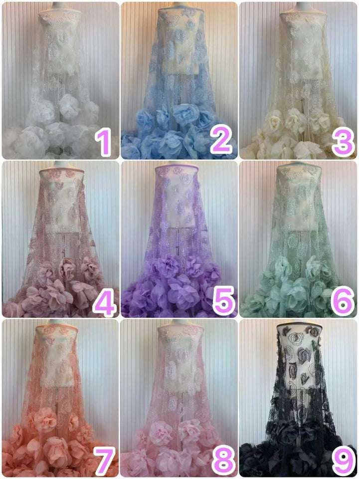 Maternity Gown with Flower Cape Maternity Baby Shower Dress YD260726