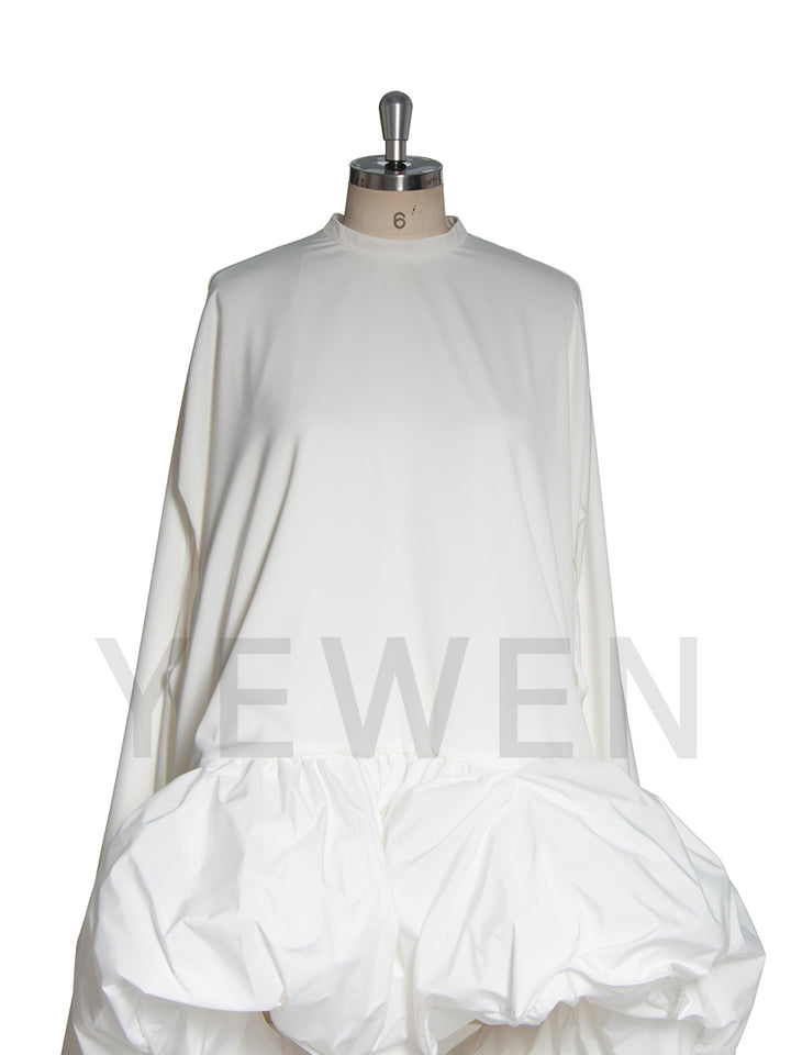 Elegant White Ruched Long Bridal Dress with Train Cape Asymmetrical  Formal Maxi Gown for Wedding Photoshoot YW251021