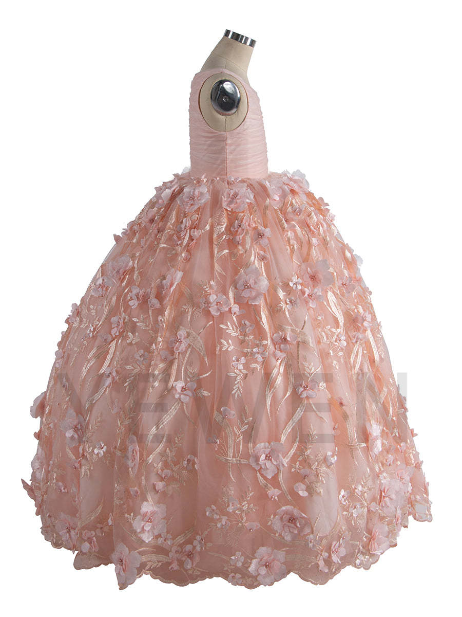 Flower Girls Party Dresses for Weddings Birthday Children Princess Photo Shoot Dress Puffy Gown YW250019