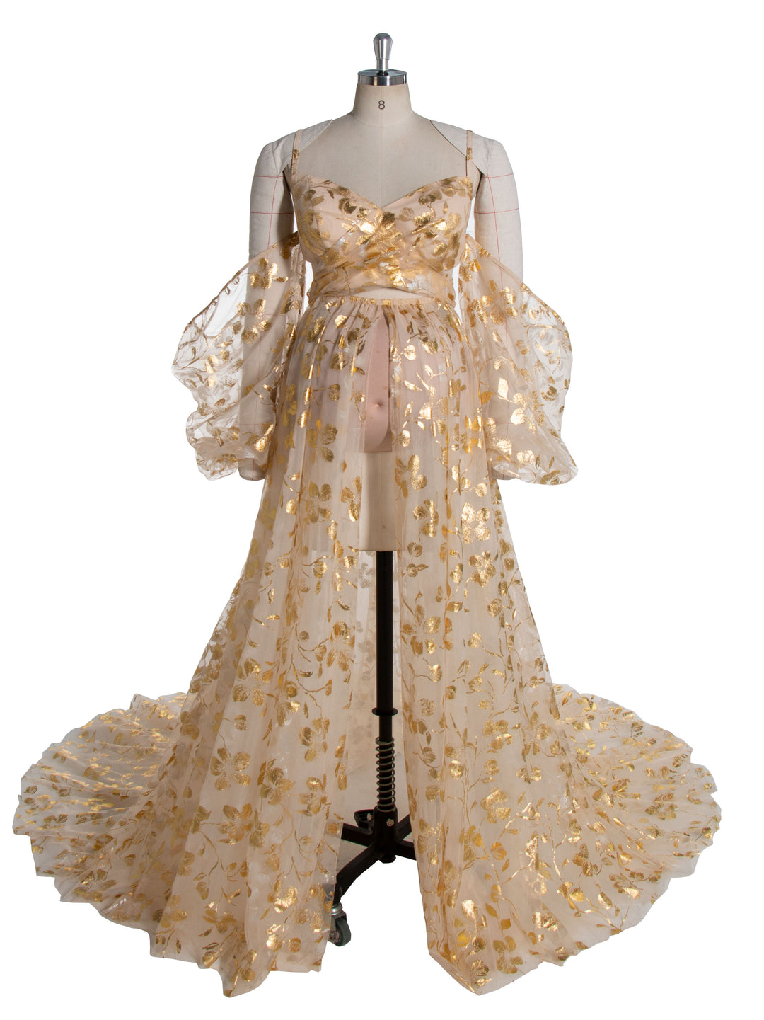 Stunning Gold Tulle Dress with Long Train Maternity Shoot Pregnancy Dresses for Photo Shoots yewendress Stunning Gold Tulle Dress with Long Train Maternity Shoot Pregnancy Dresses for Photo Shoots yewendress
