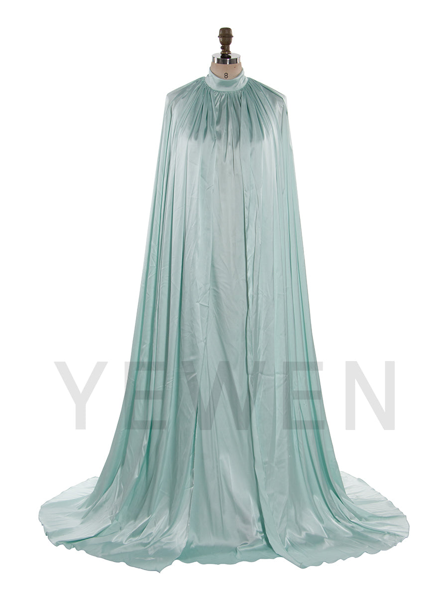 Simple Maternity Cape Flowing Gown Maternity Photoshoot Dress with Two Side Slit YW250043
