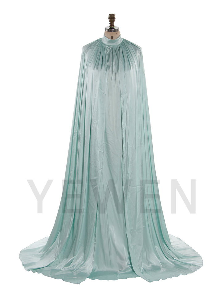 Simple Maternity Cape Flowing Gown Maternity Photoshoot Dress with Two Side Slit YW250043