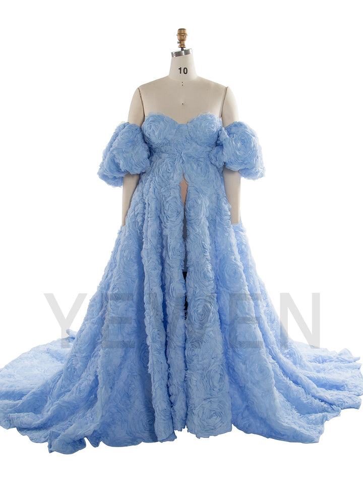 Exquisite Sweetheart 3D Flowers Dress for Maternity Photoshoot YW251026