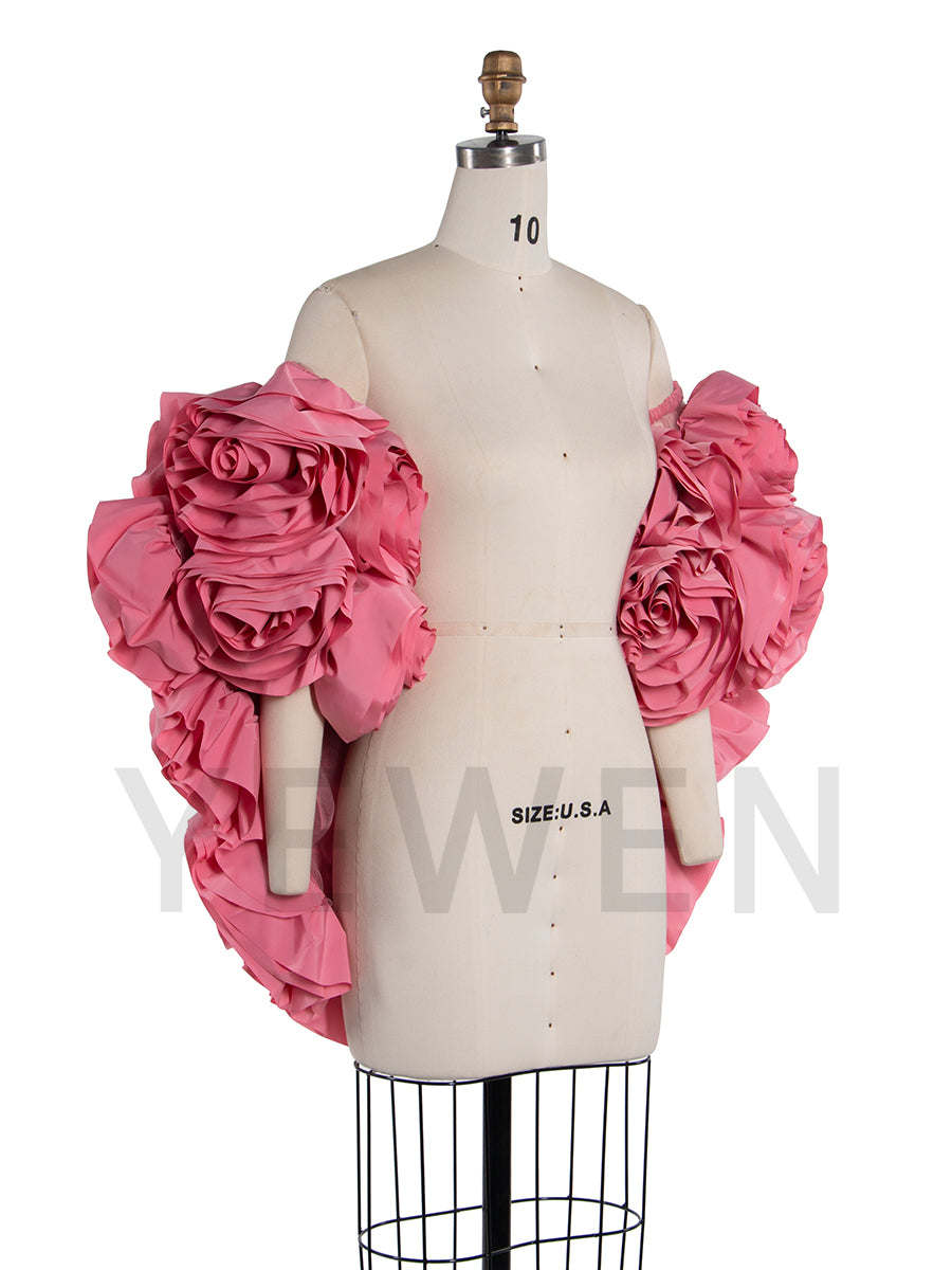 3D Flower Bridal Cape Wedding Cover Up for Women Personalized Shawl Maternity Photoshoot Accessories Elegant Cloak YW250055