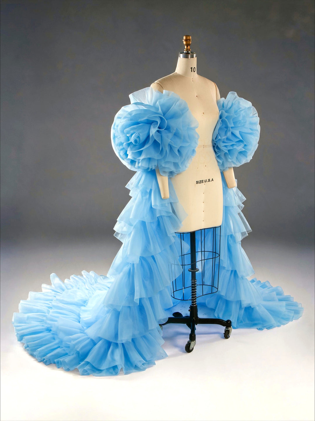 Layer Organza Ruffles Cape Maternity Women Jacket for Photoshoot YW250095