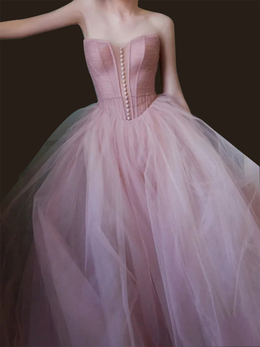 A Line Pink Tulle Dress Corset Prom Dress Princess Bridal Shower Dress YW250075 A Line Pink Tulle Dress Corset Prom Dress Princess Bridal Shower Dress YW250075