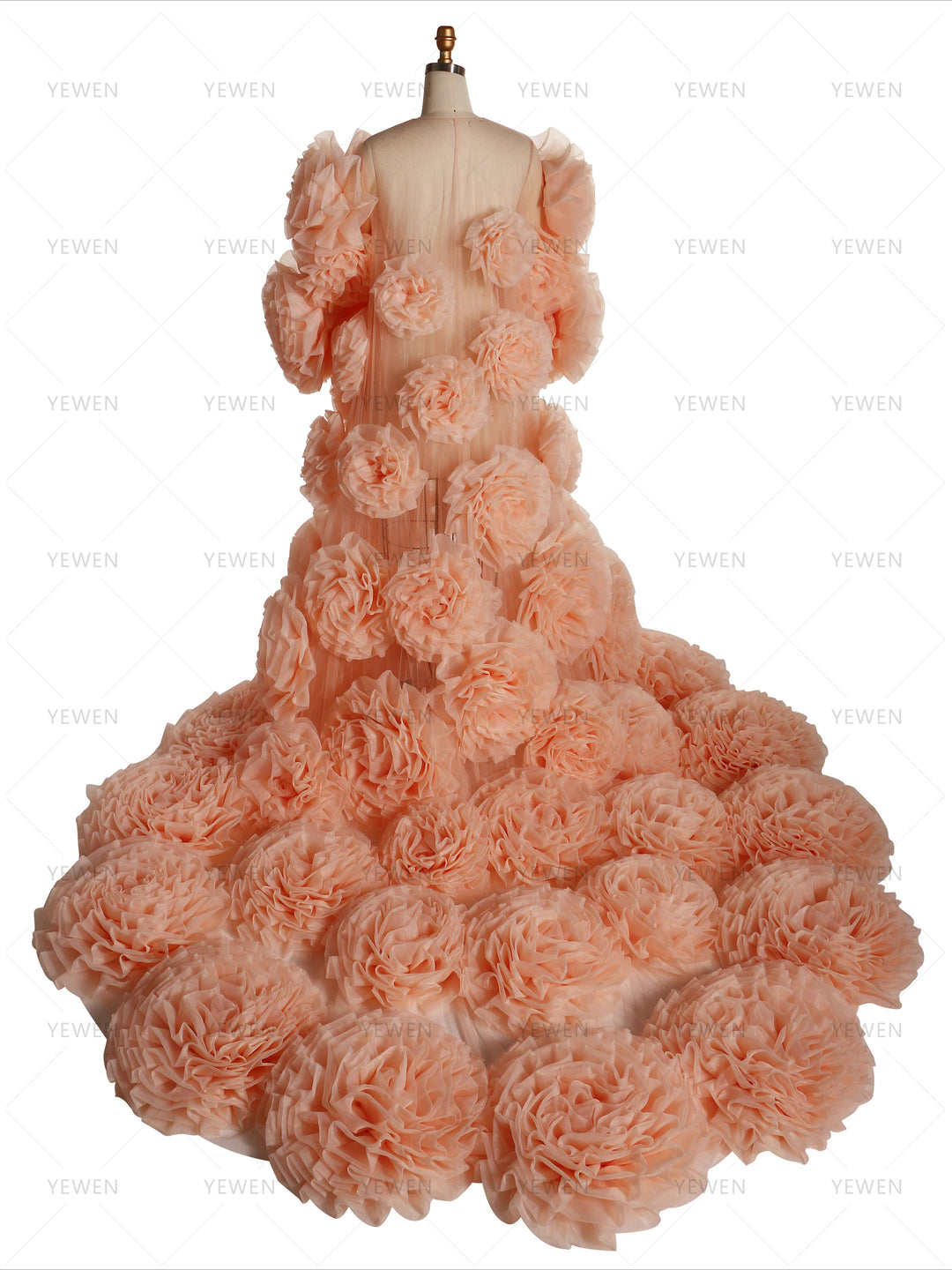 Handmade Flower Cape with Lining Dress Photo Shoot Outfit Wedding Cape YW240005