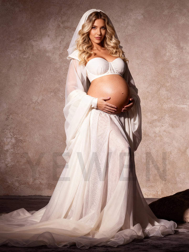 Pregnant Women 2 Piece Set Maternity Dresses Photoshoot Baby Shower