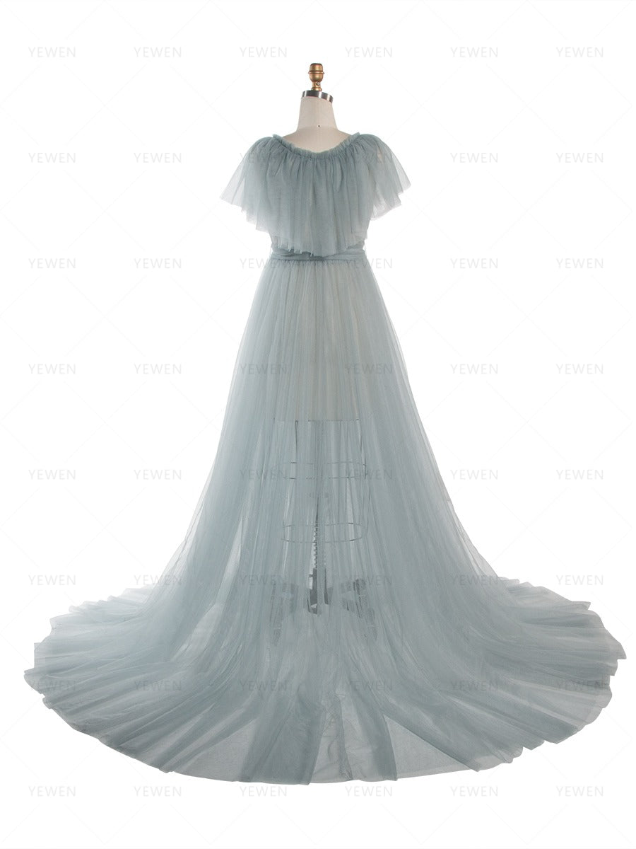 Maternity Photoshoot Dress Tulle Pregnancy Gown Baby Shower Outfit YW260221