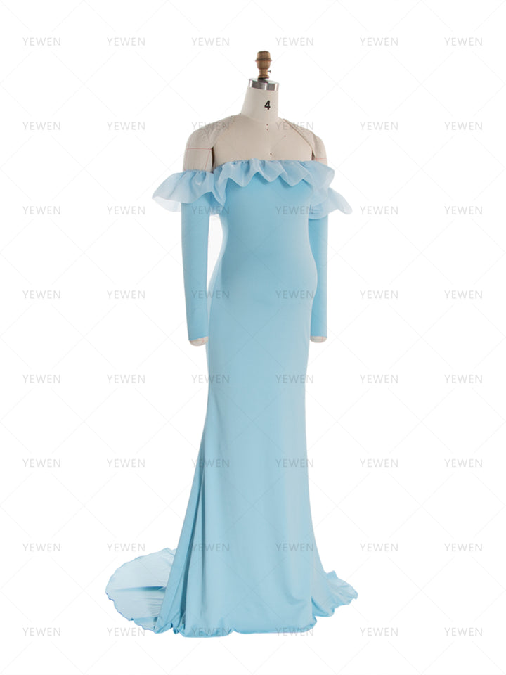 White Mermaid Maternity Photoshoot Dresses Pregnancy Photoshoot Outfit YW260258