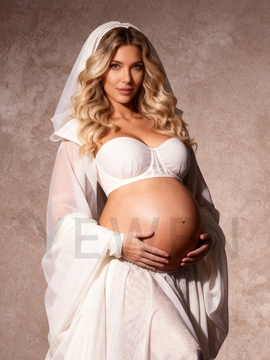 Pregnant Women 2 Piece Set Maternity Dresses Photoshoot Baby Shower