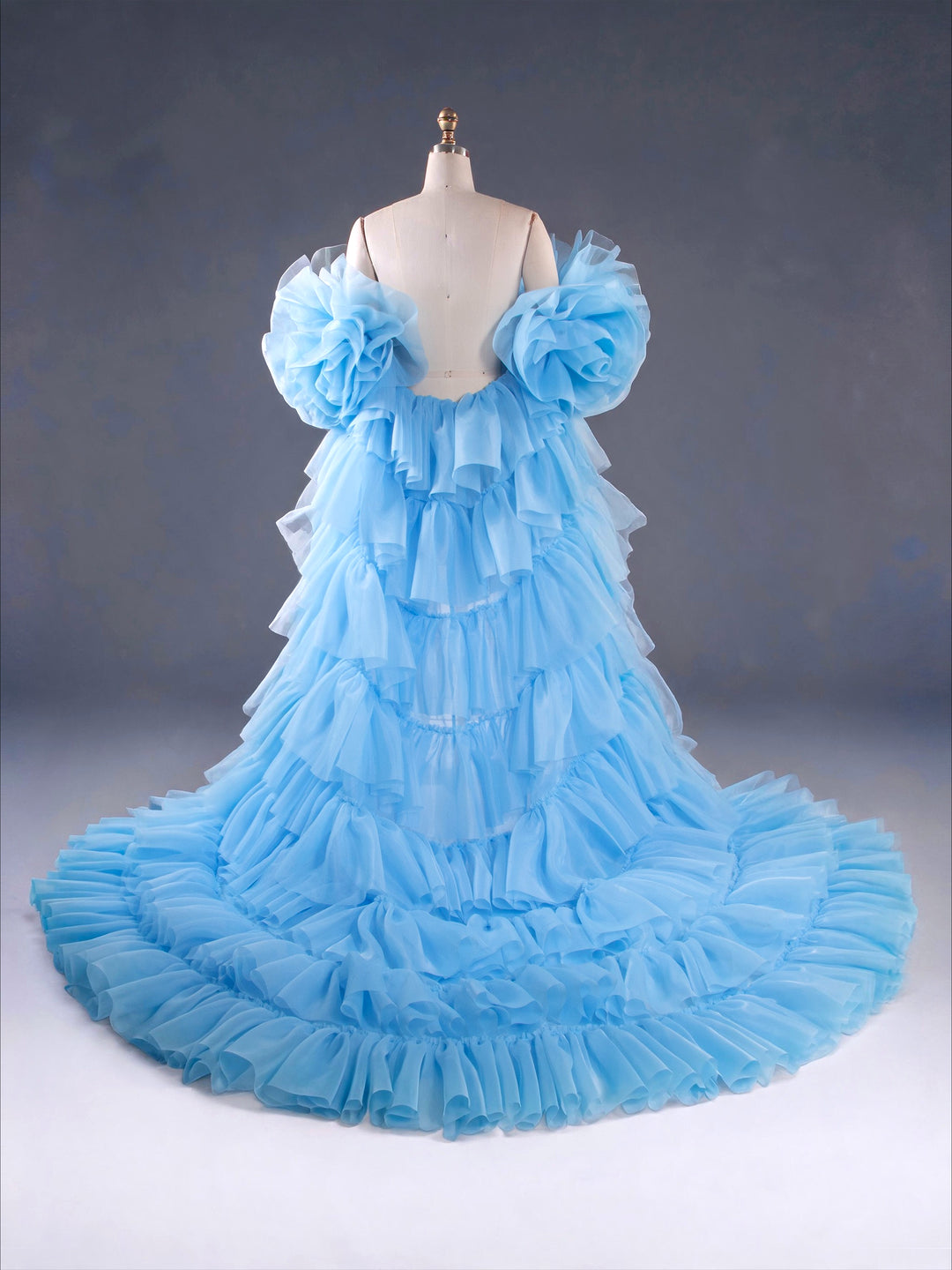 Layer Organza Ruffles Cape Maternity Women Jacket for Photoshoot YW250095