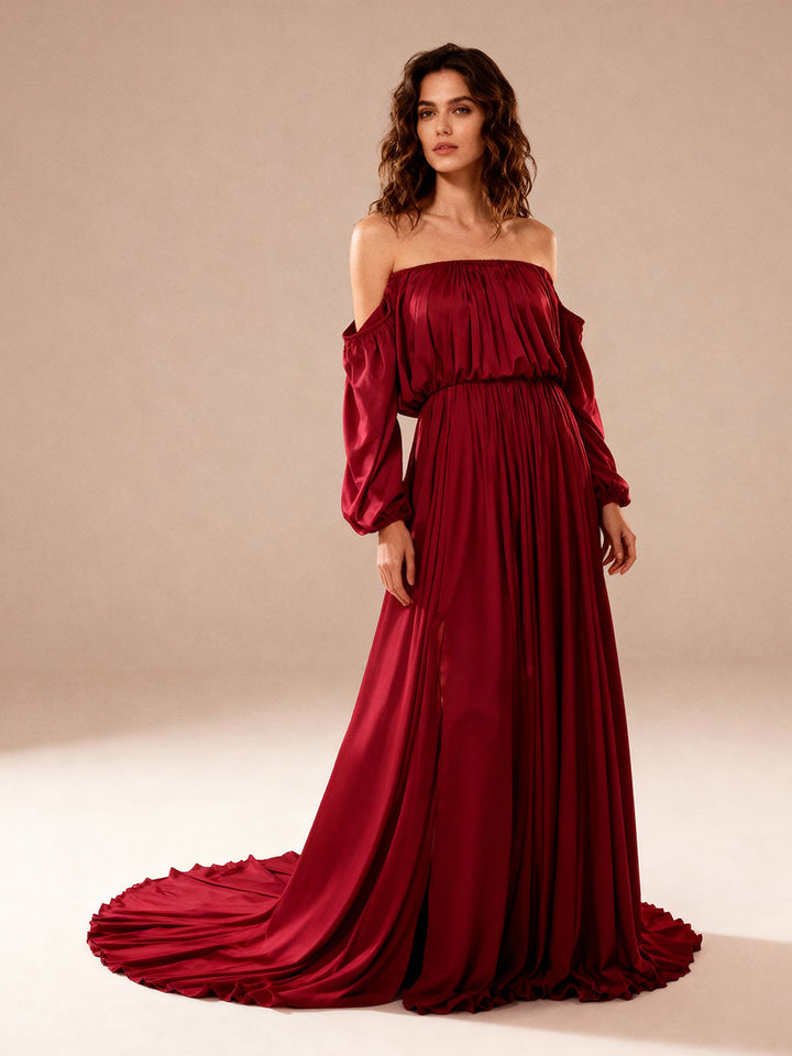 Strapless Maternity Evening Dress Long Pregnant Women Fancy Pregnancy Elegence Maxi Gown Photo Shoot Dresses YW220109